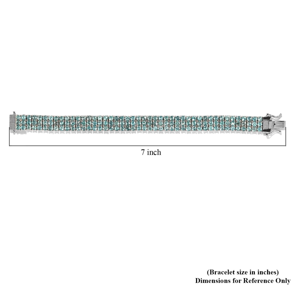 Tanzanian Natural Green Apatite 3 Row Tennis Bracelet in Platinum Over Sterling Silver (6.50 In) 18.30 ctw image number 4