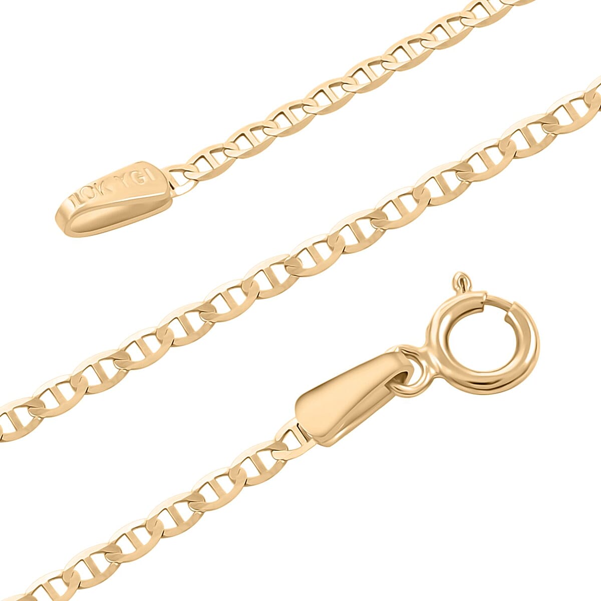 10K Yellow Gold Anchor Link Chain Necklace 18 Inches 1.2 Grams image number 2