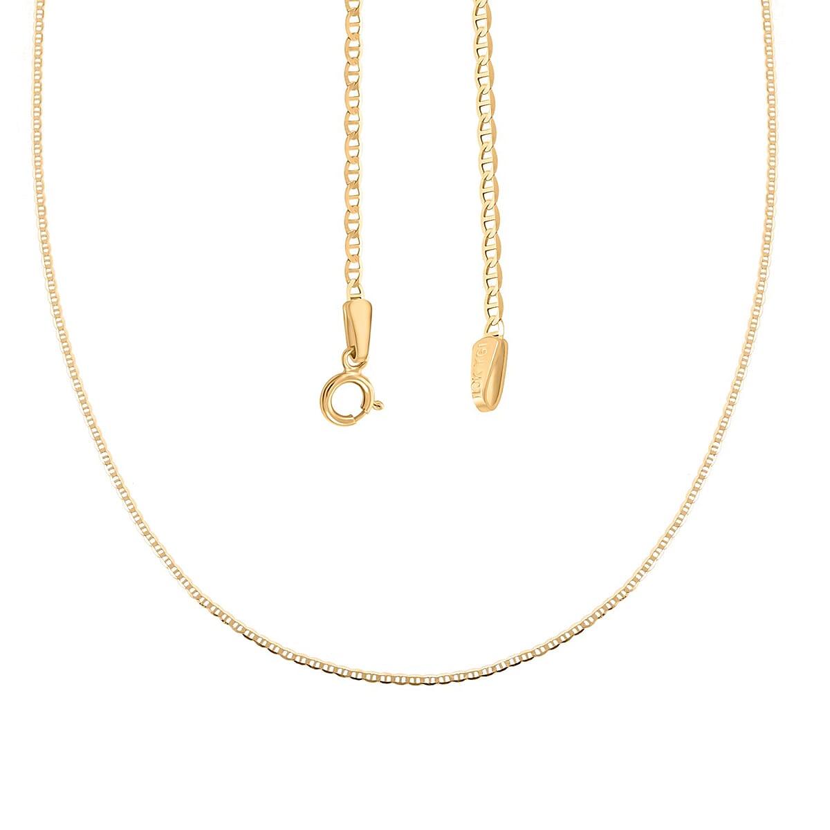 10K Yellow Gold Anchor Link Chain Necklace 18 Inches 1.2 Grams image number 3