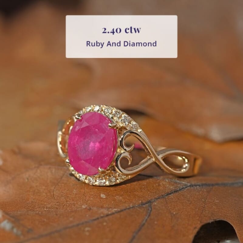 Certified & Appraised Luxoro 14K Yellow Gold AAA Montepuez Ruby and G-H I2 Diamond Ring (Size 10.0) 2.40 ctw