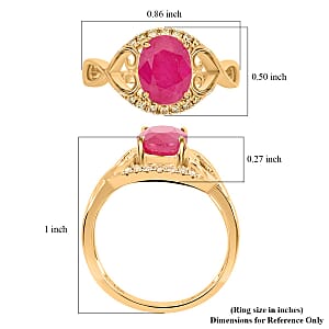Certified & Appraised Luxoro 14K Yellow Gold AAA Montepuez Ruby and G-H I2 Diamond Ring (Size 10.0) 2.40 ctw