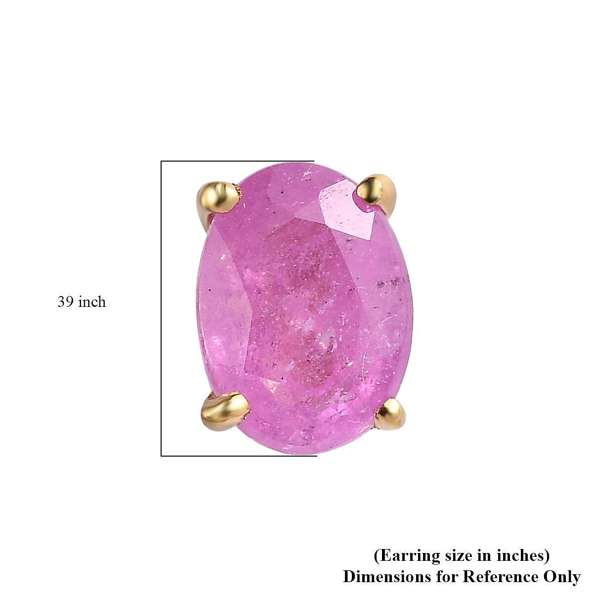 Ilakaka Hot Pink Sapphire (FF) Solitaire Stud Earrings in Vermeil Yellow Gold Over Sterling Silver 2.25 ctw image number 4