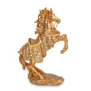 Polyresin Horse Statue Decoration - Gold