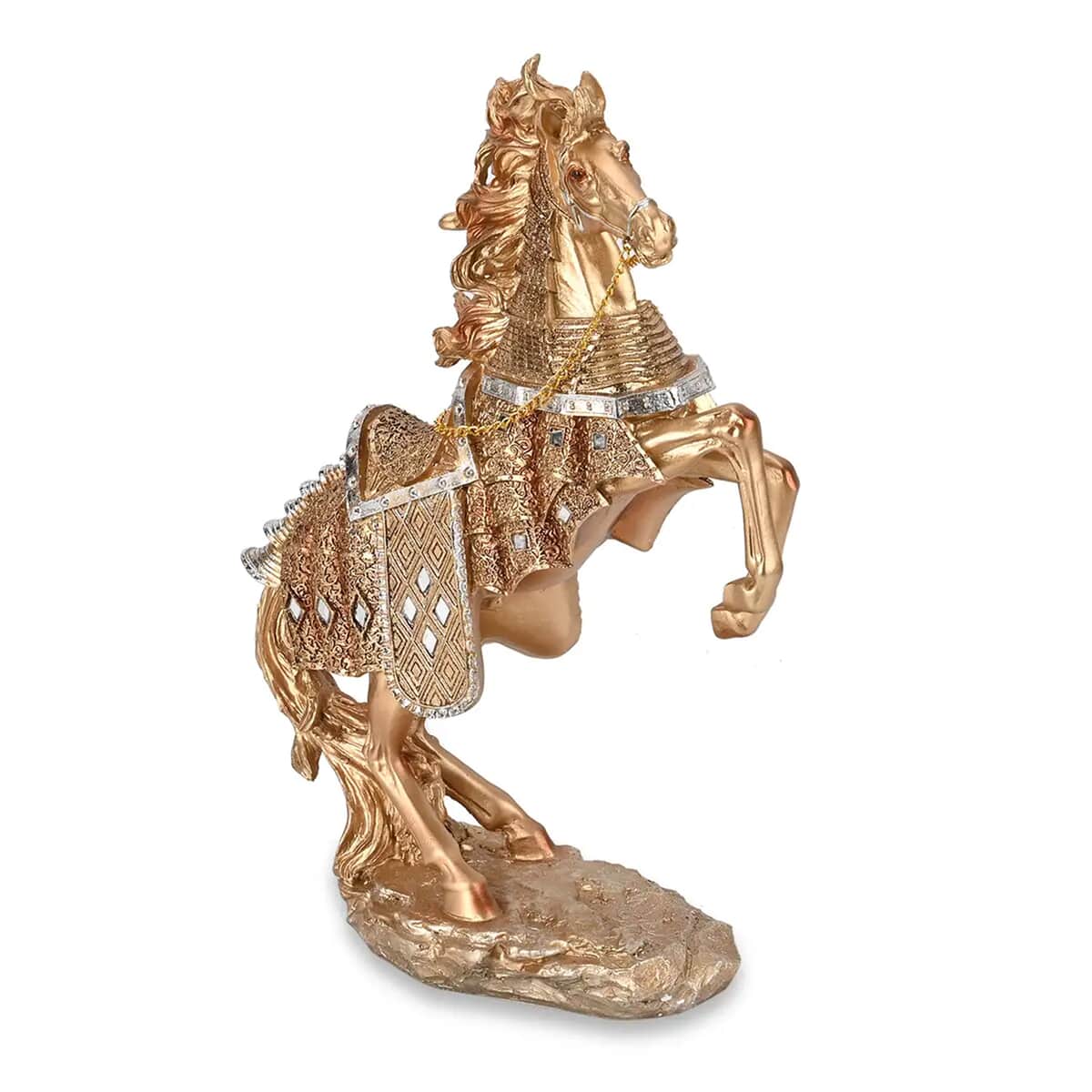 Polyresin Horse Statue Decoration - Bronze image number 0