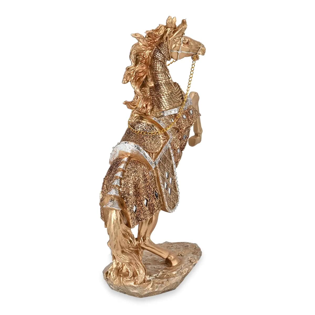 Polyresin Horse Statue Decoration - Bronze image number 6