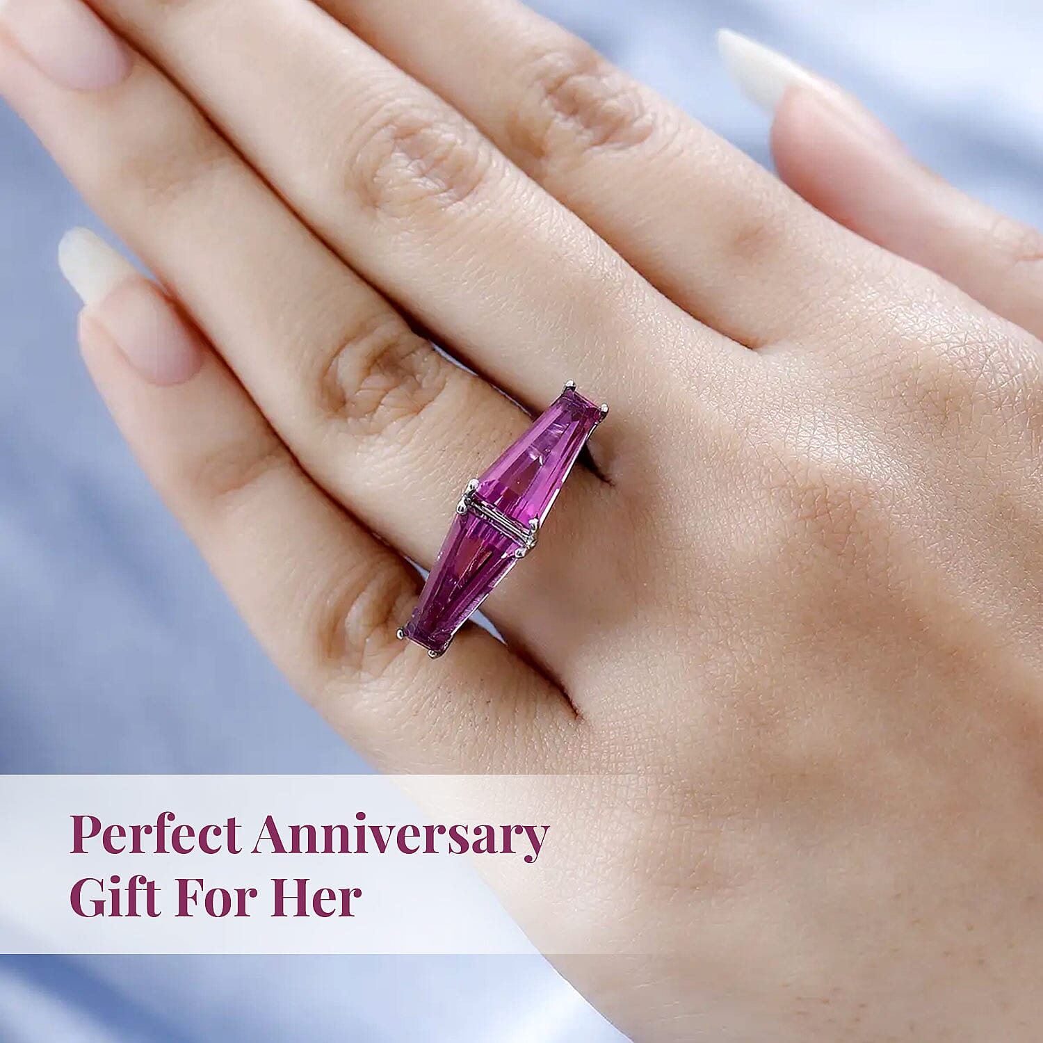 Radiant Orchid Quartz (Triplet) Ring in Platinum Over Sterling Silver (Size 10.0) 6.25 ctw