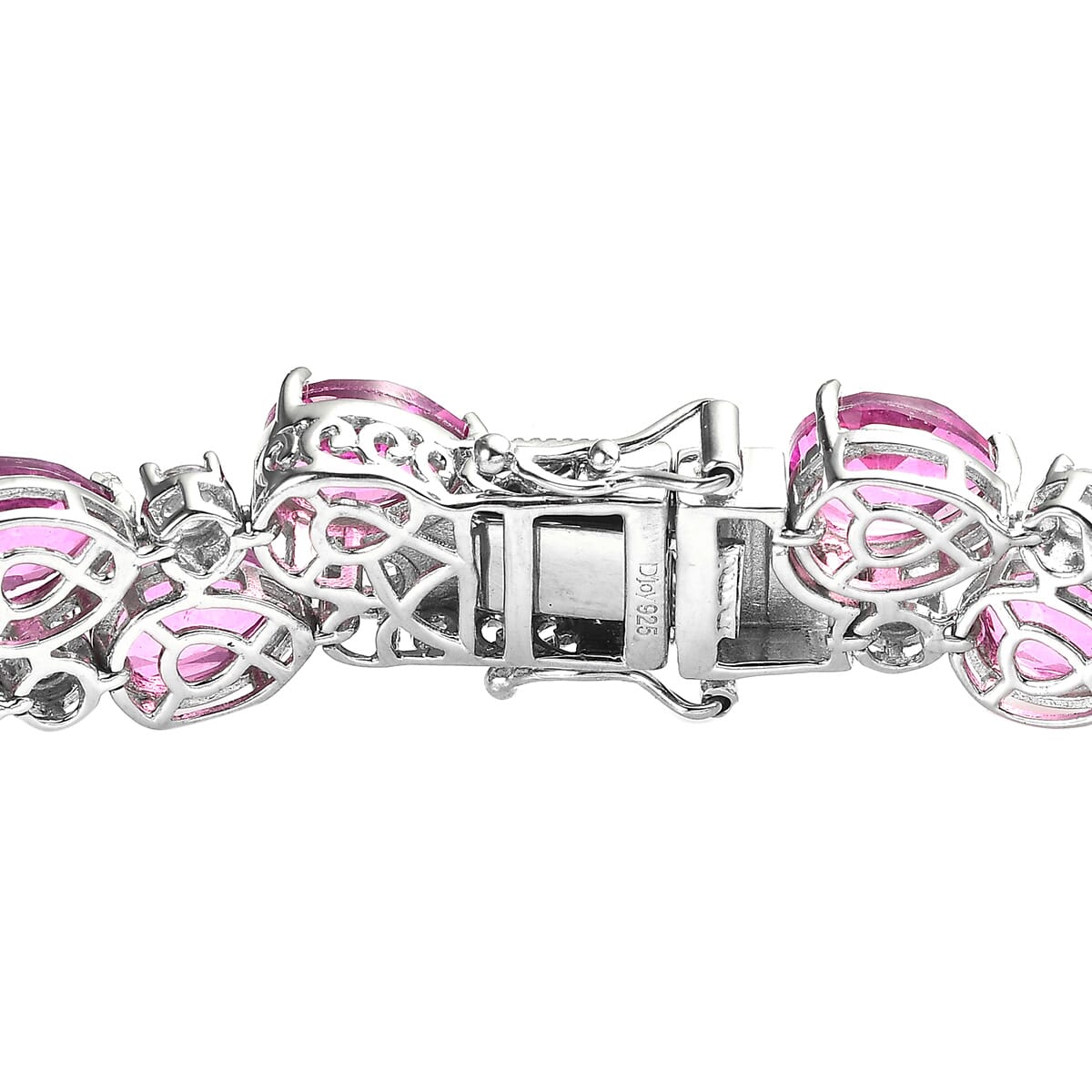 Premium Radiant Orchid Quartz (Triplet) and White Zircon Bracelet in Platinum Over Sterling Silver (6.50 In) 34.00 ctw image number 3