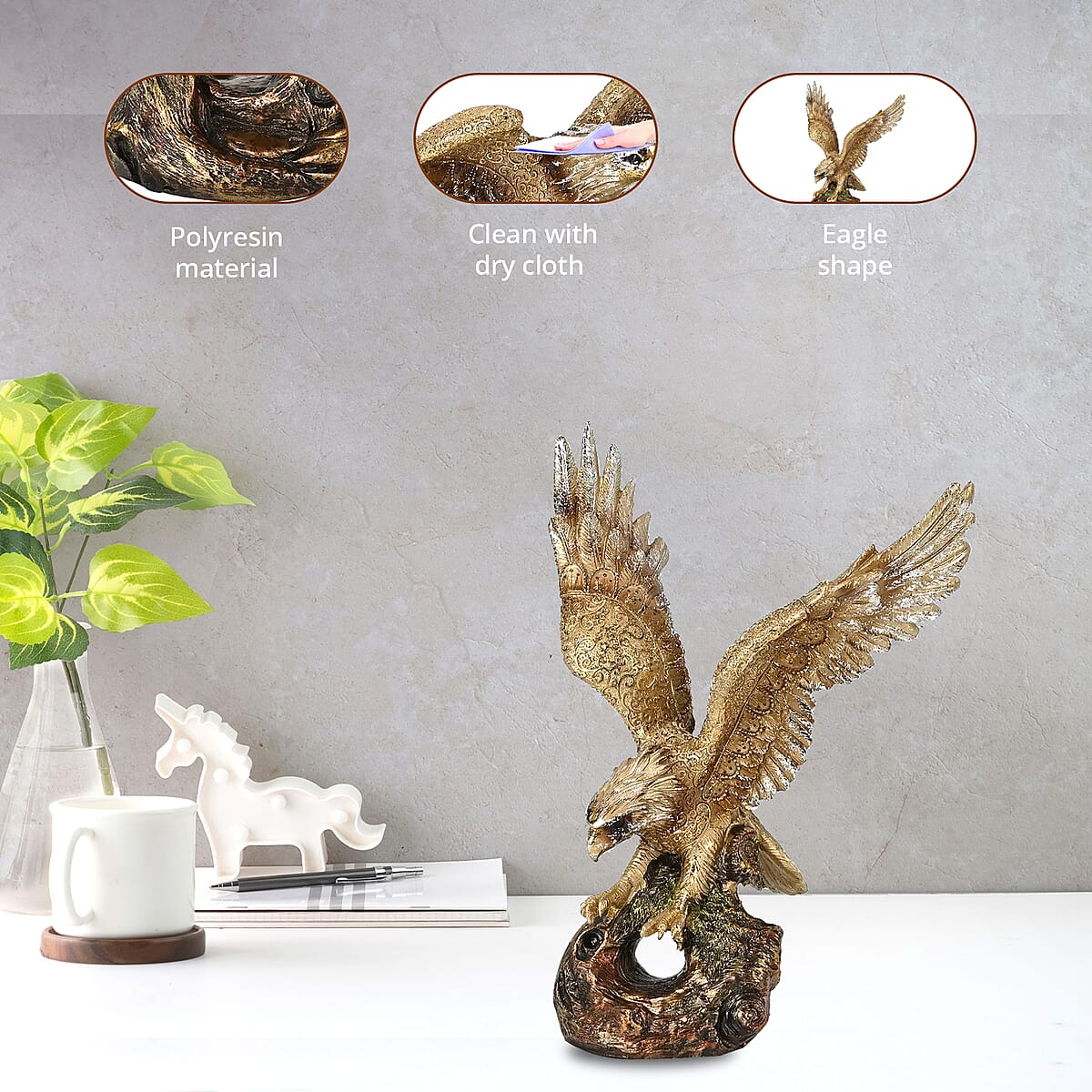 Polyresin Eagle Statue Decoration image number 2