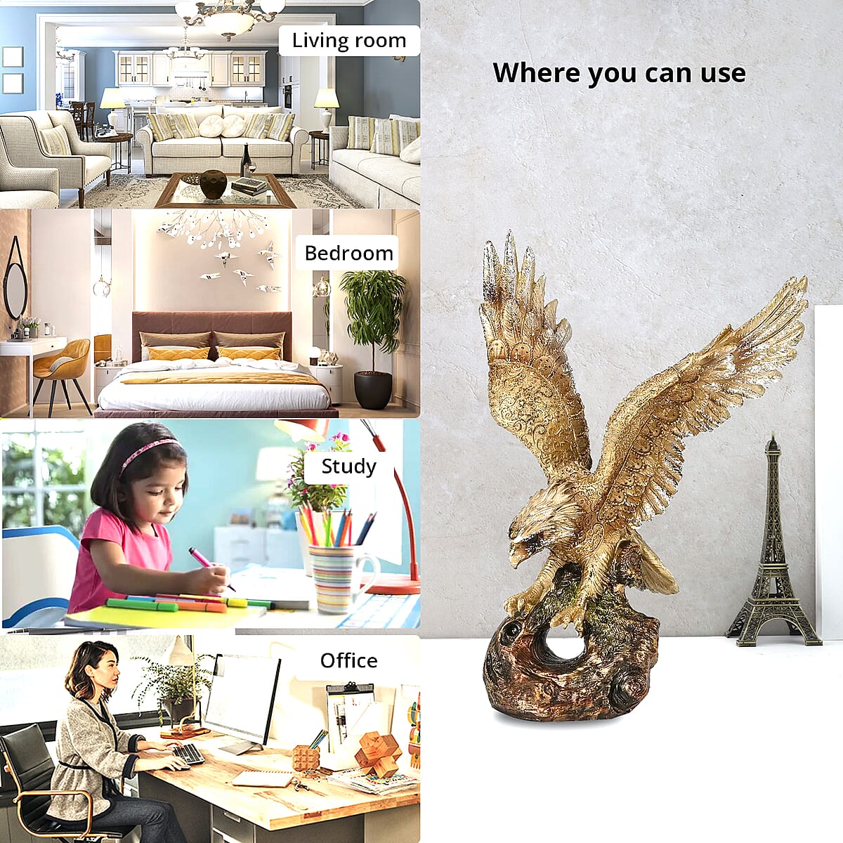 Polyresin Eagle Statue Decoration image number 3