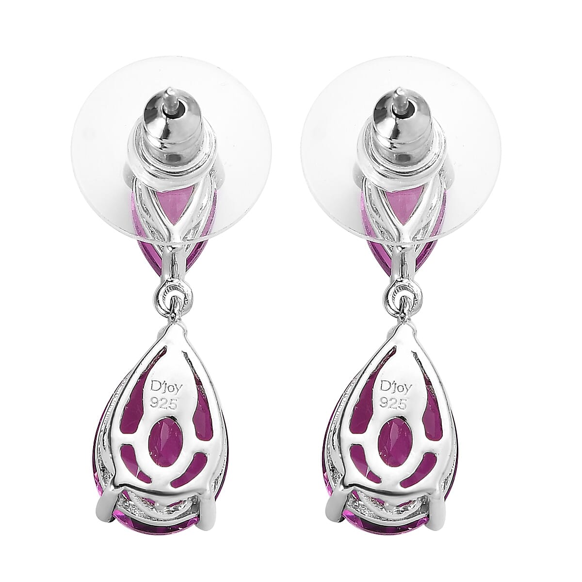 Radiant Orchid Quartz (Triplet) Drop Earrings in Platinum Over Sterling Silver 8.75 ctw