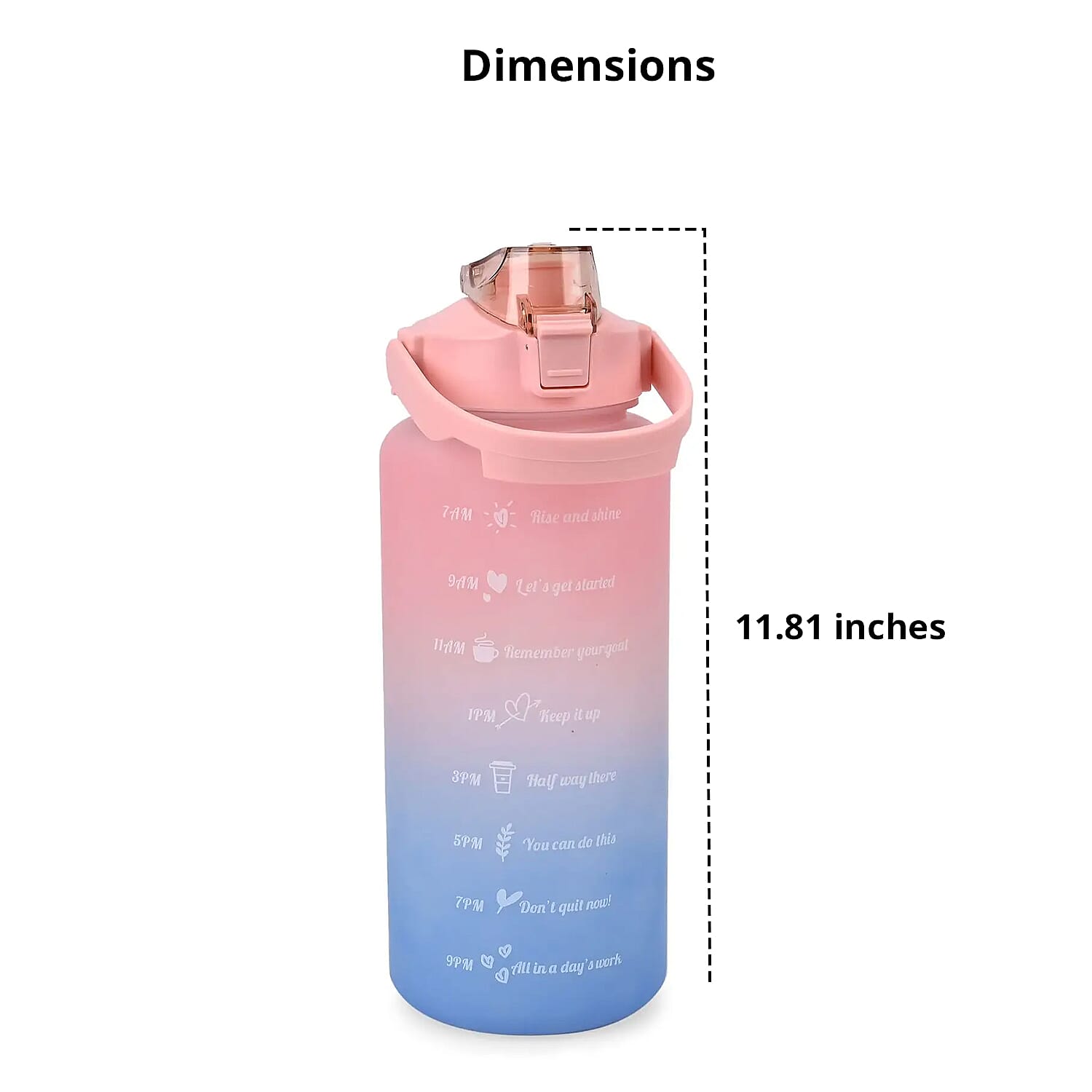 Plastic Sport Water Bottle with Portable Handle 2 Color Rubber Coating 64oz