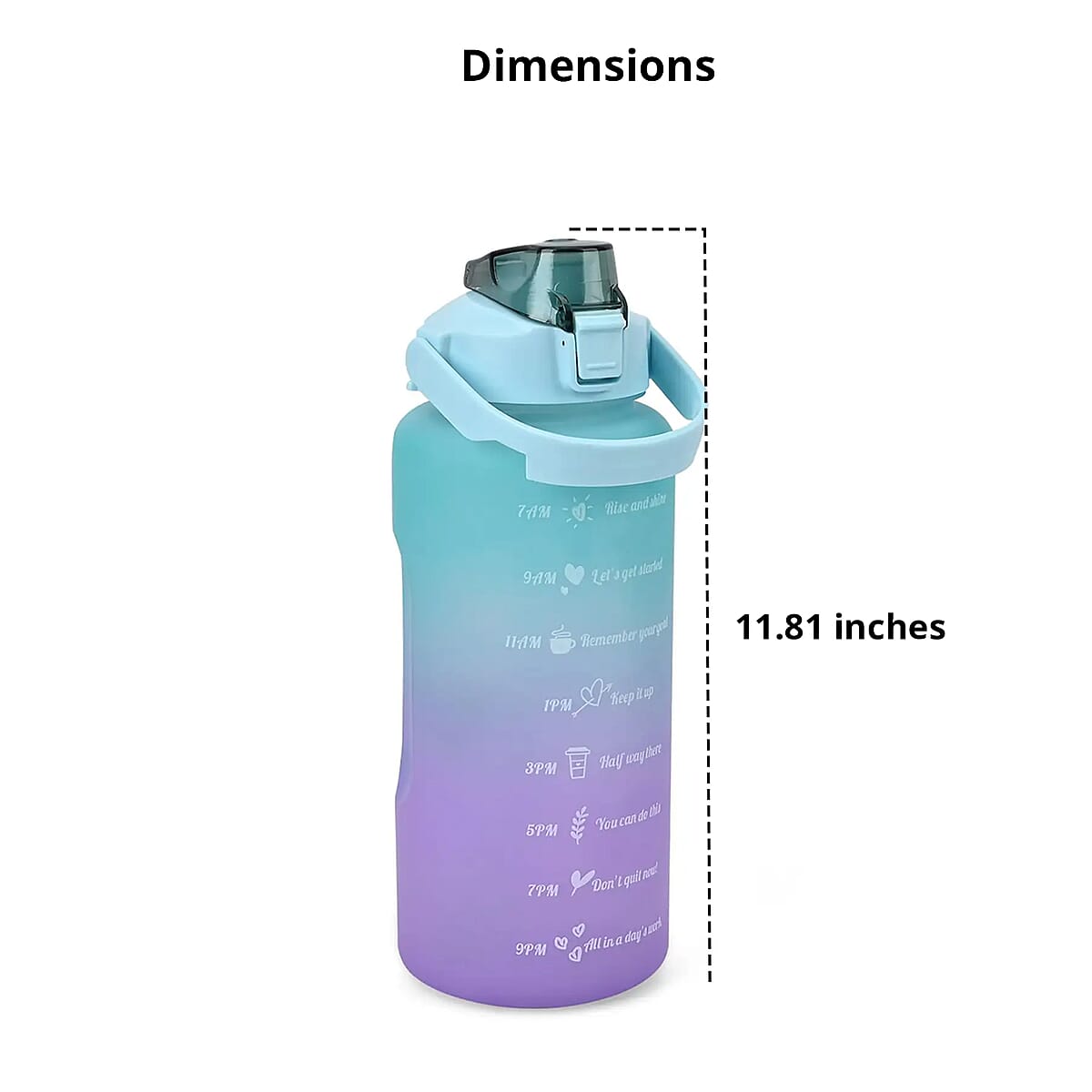 Plastic Sport Water Bottle with Portable Handle 2 Color Rubber Coating 64oz image number 3