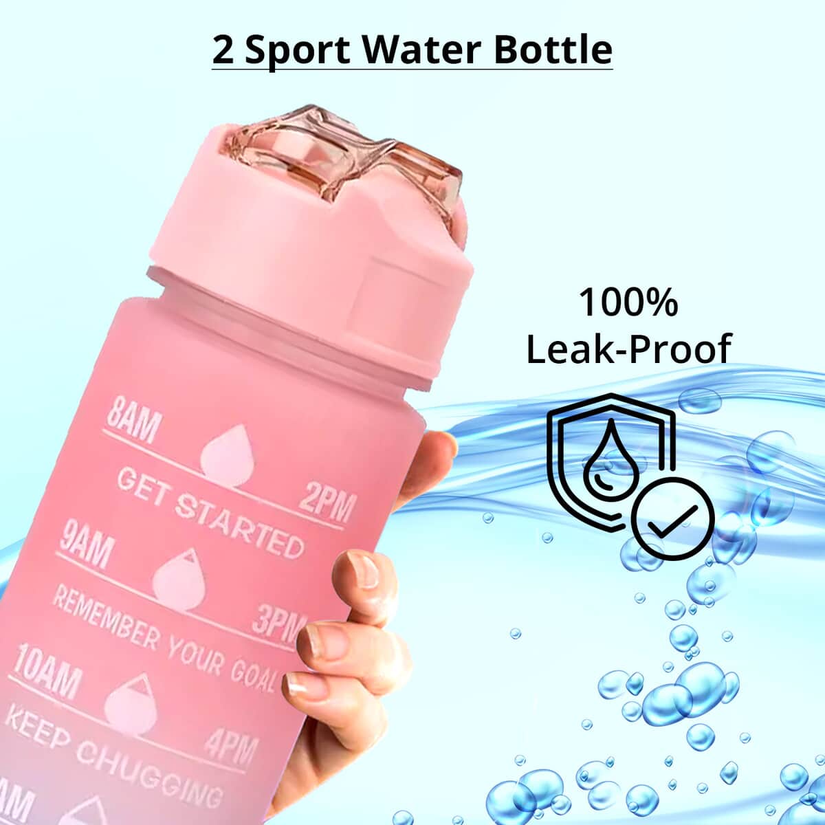 Set of 2 Plastic Sport Bottle 3 Color Rubber Coating 32oz image number 2