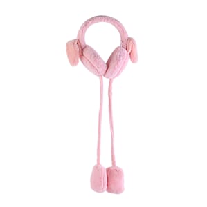 Pink Plush Jumping Earmuffs – One Size Fits Most