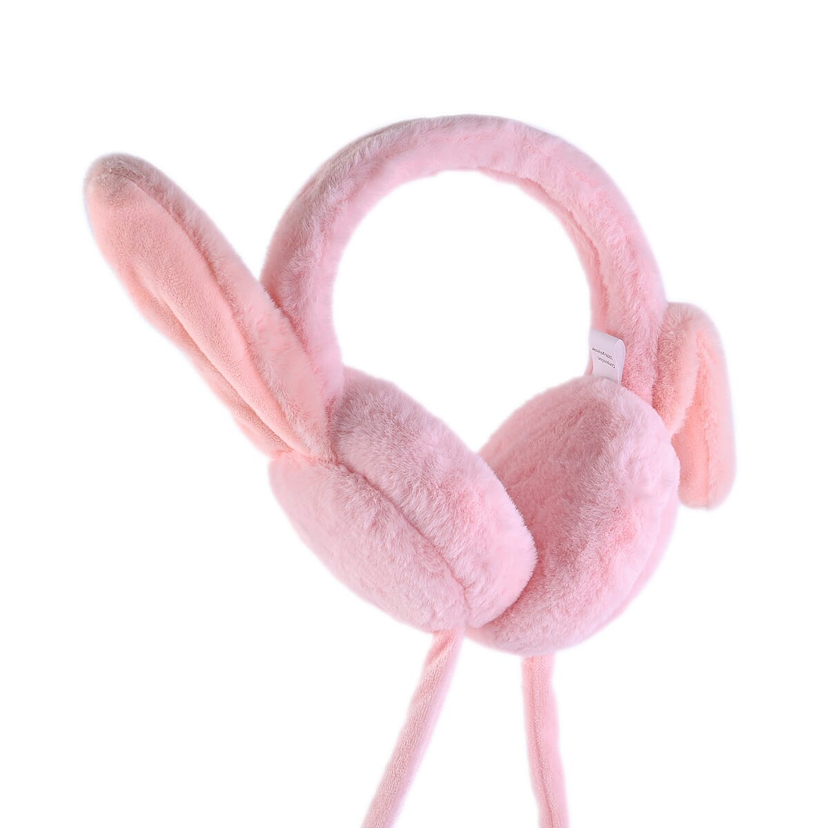 Pink Plush Jumping Earmuffs – One Size Fits Most image number 2