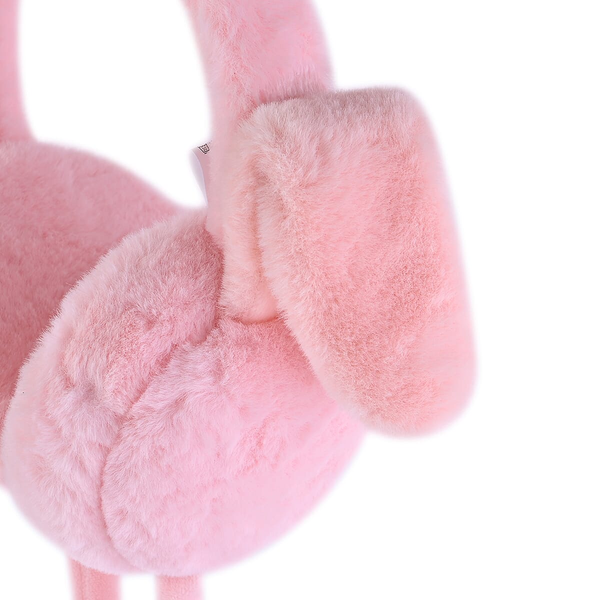 Pink Plush Jumping Earmuffs – One Size Fits Most image number 3