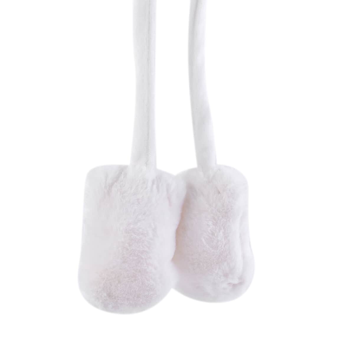 White Plush Ears Moving Jumping Earmuff image number 4