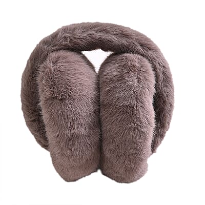 Brown 2pcs Faux Fur Earmuff and Scarf