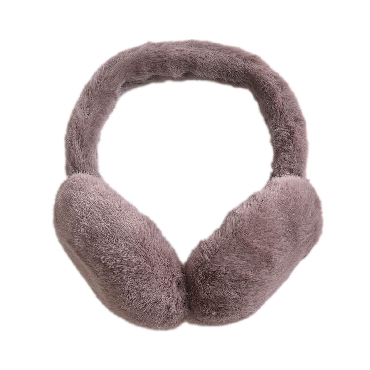 Brown 2pcs Faux Fur Earmuff (5.50"x8.65") and Scarf (3.93"x31.50") image number 3