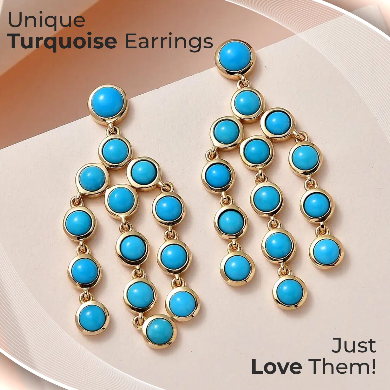 Buy Premium Sleeping Beauty Turquoise Chandelier Earrings Vermeil
