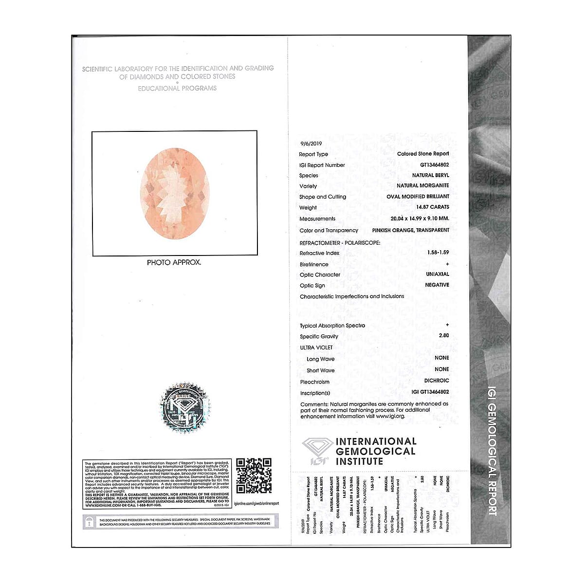 Certified & Appraised AAAA Marropino Morganite (Ovl Free Size) 14.50 ctw image number 4