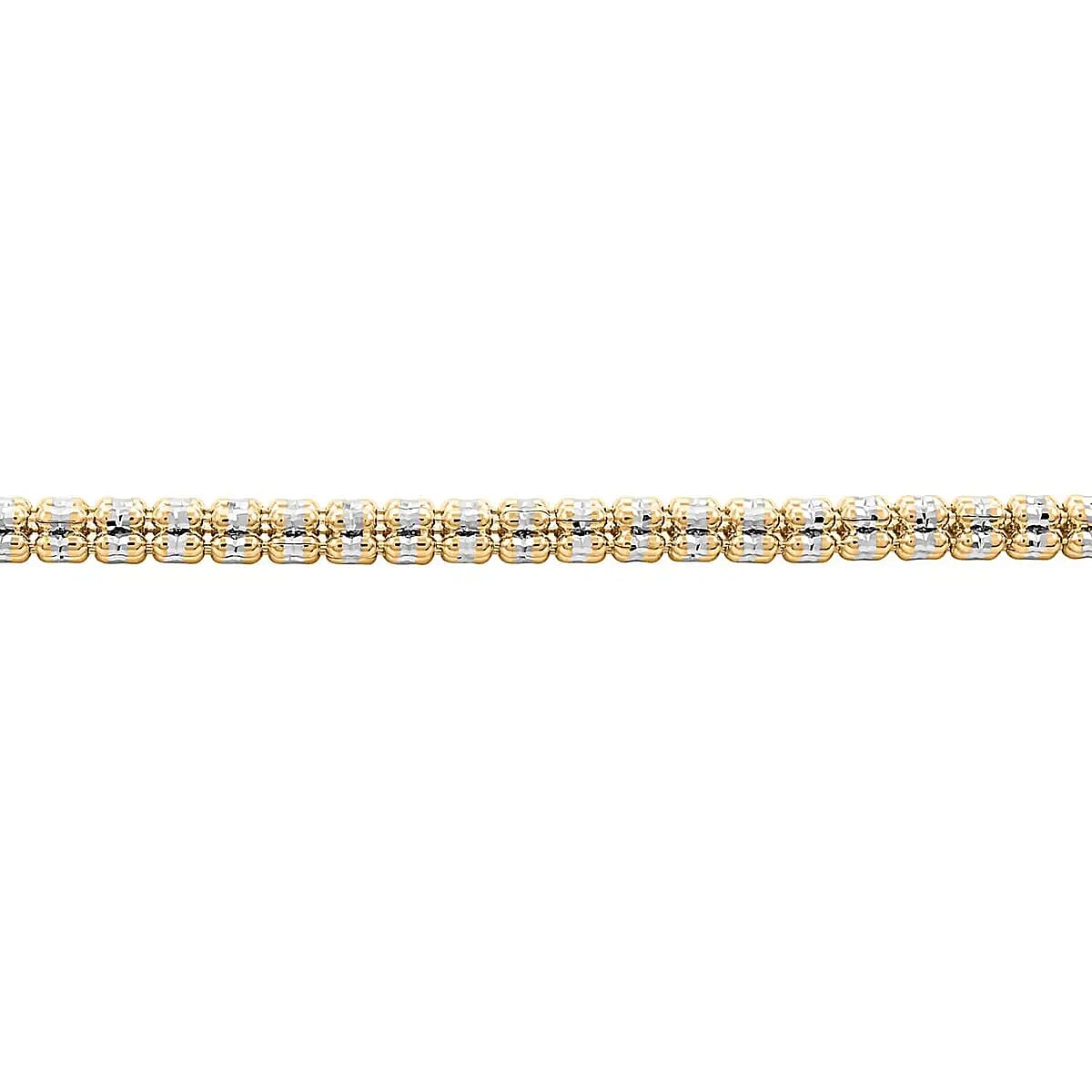 10K White and Yellow Gold 3mm Ice Chain Bracelet (7.00 In) 6 Grams