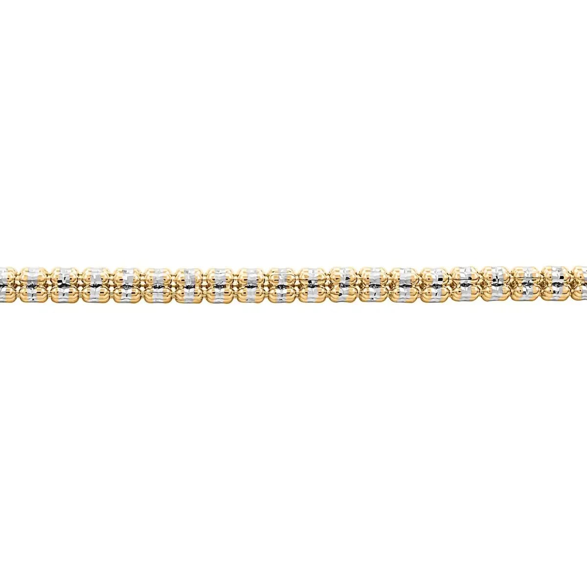 10K White and Yellow Gold 3mm Ice Chain Bracelet (7.00 In) 6 Grams image number 4