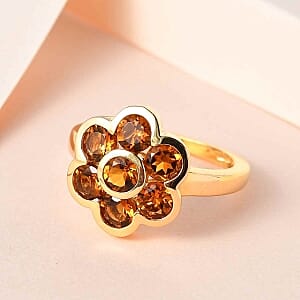 Madeira Brazilian Citrine 1.60 ctw Ring in 14K YG Over Sterling Silver (Size 8)