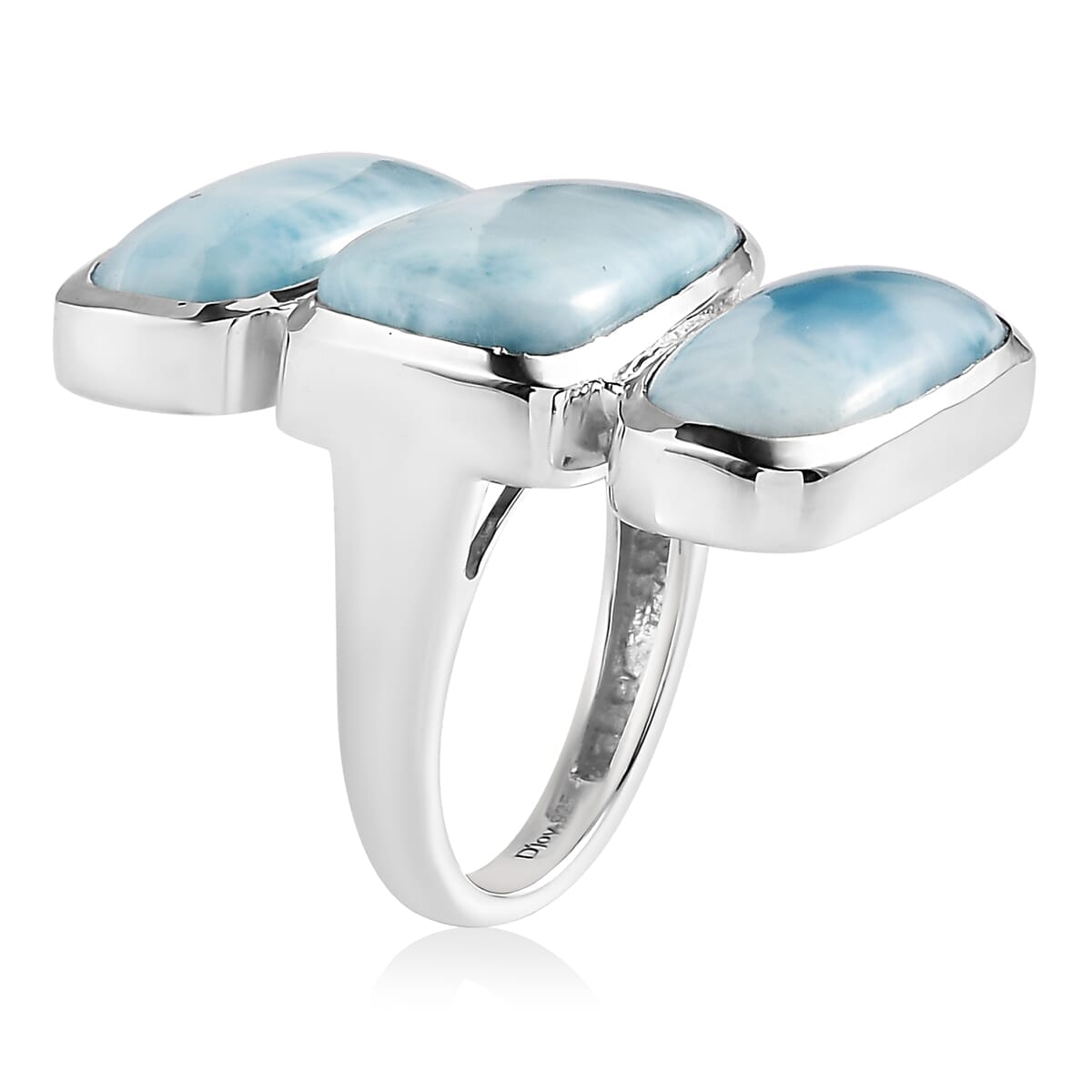 Premium Larimar Fancy Ring in Sterling Silver (Size 10.0) 25.90 ctw image number 3