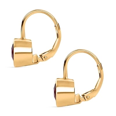 Magenta Rose Color Triplet Quartz Lever Back 2.50 ctw Earrings in Vermeil YG Over Sterling Silver