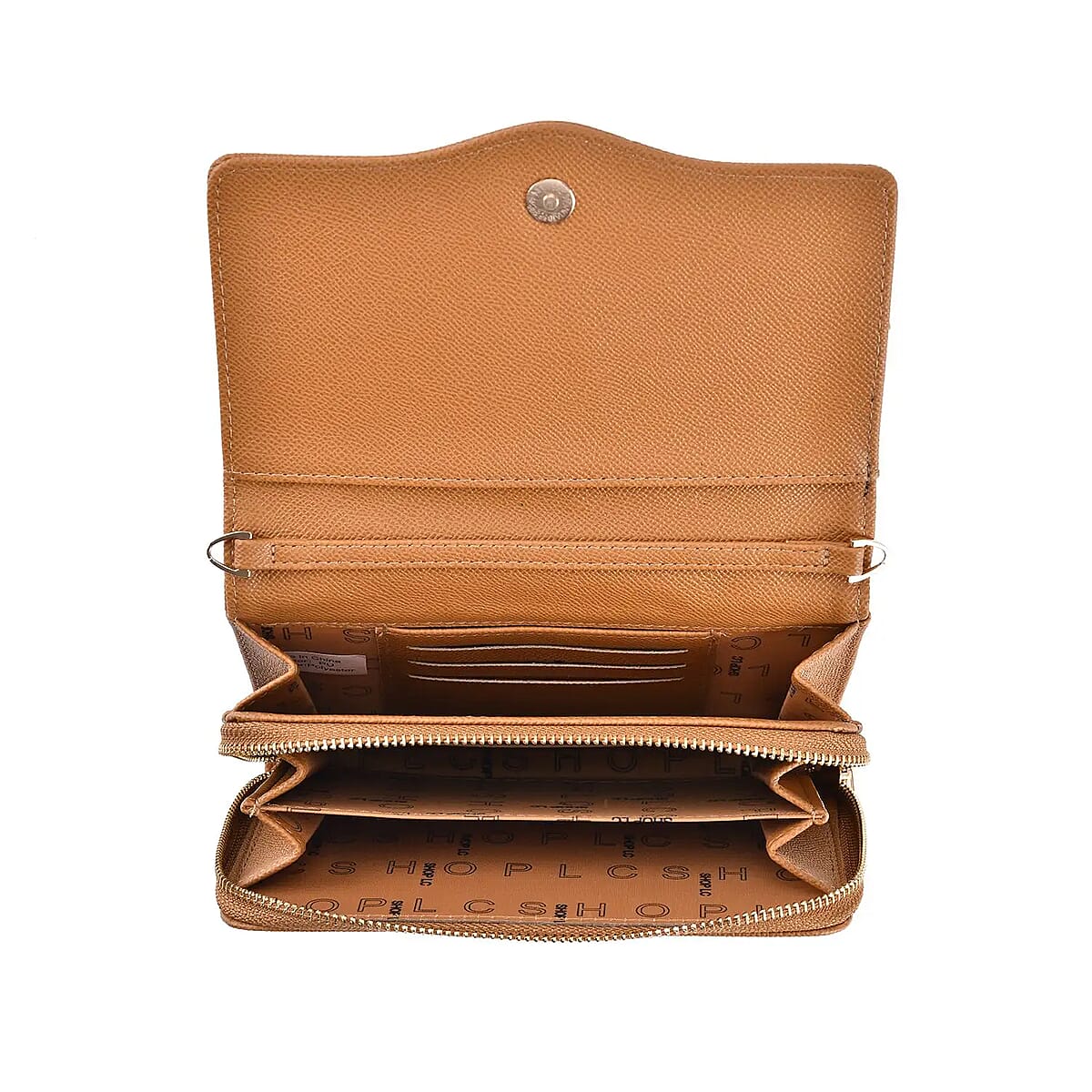 Brown Chic and Elegant Faux Leather Crossbody Wallet with Shoulder Strap image number 6