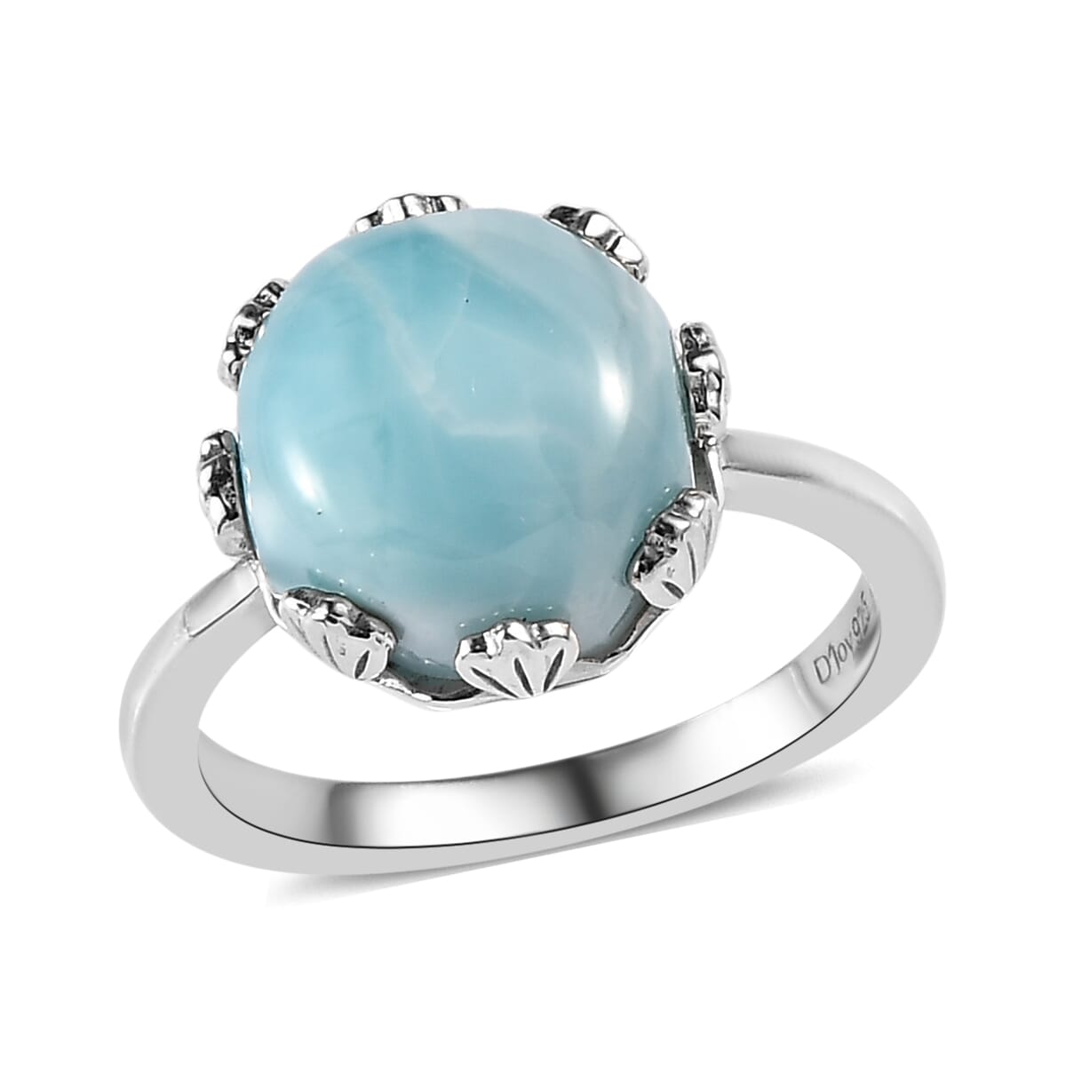 Larimar Solitaire Ring in Platinum Over Sterling Silver 5.25 ctw image number 0