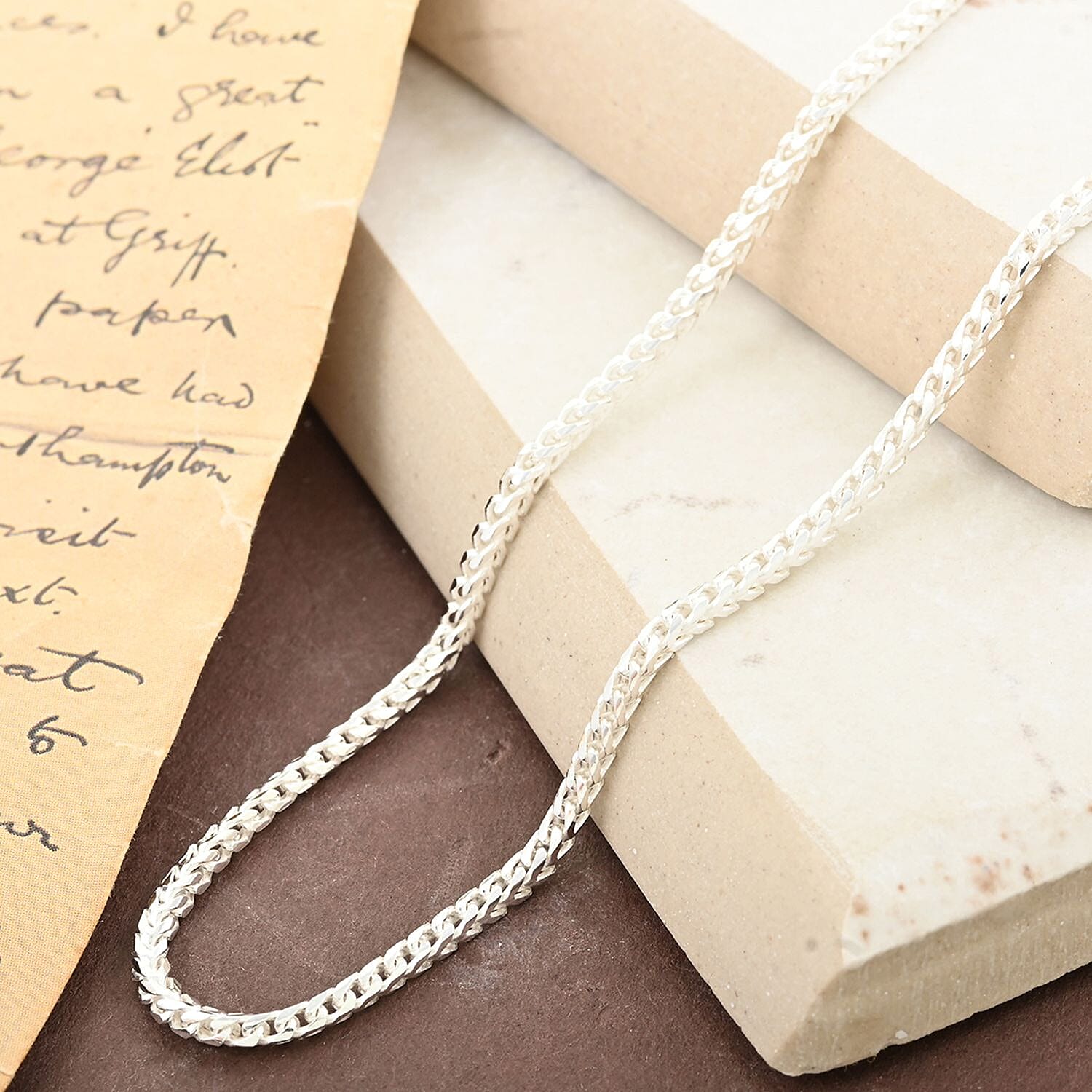 Italian Franco Necklace in Sterling Silver 5.7 Grams 20 Inches