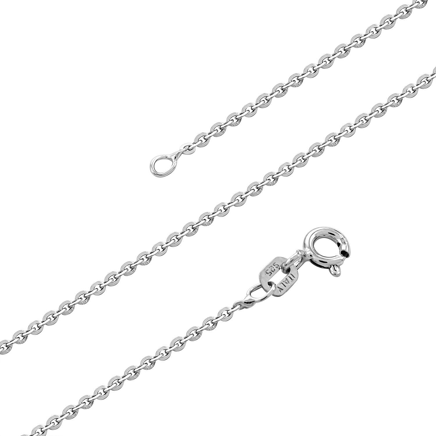 Italian Rhodium Over Sterling Silver Brillantina Necklace 18 Inches 2 Grams