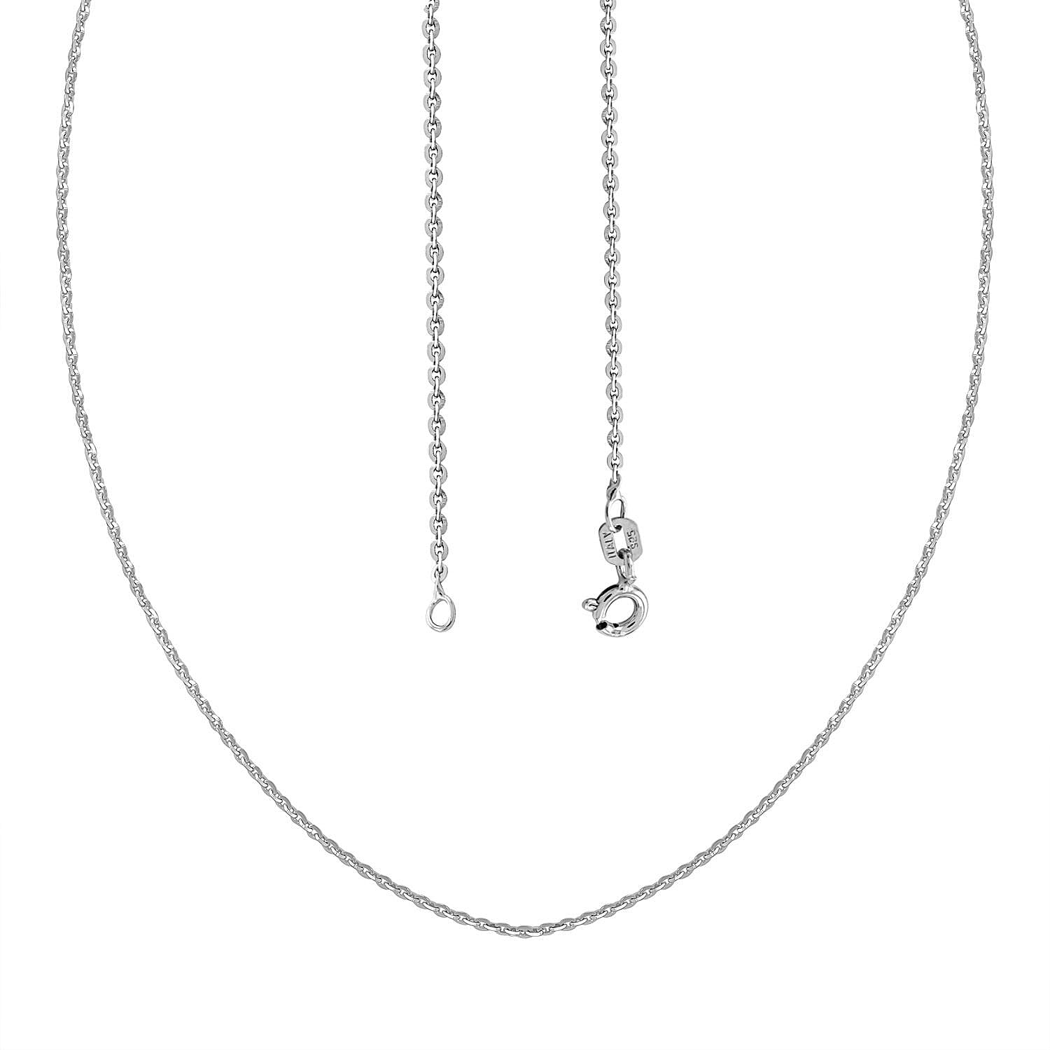 Italian Rhodium Over Sterling Silver Brillantina Necklace 18 Inches 2 Grams