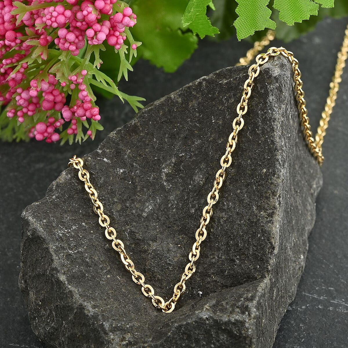 Italian 14K YG Over Sterling Silver Brillantina Necklace 18 Inches 4.10 Grams image number 1