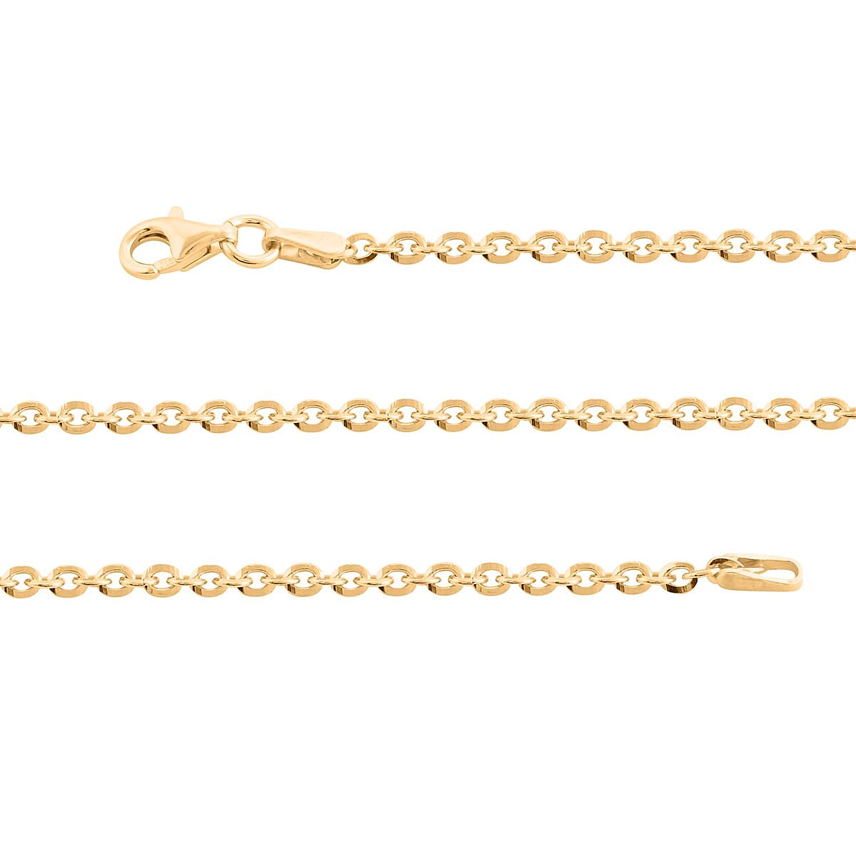Italian 14K YG Over Sterling Silver Brillantina Necklace 18 Inches 4.10 Grams image number 2
