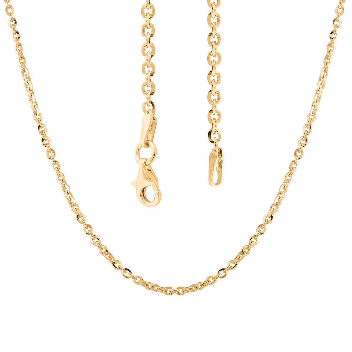 Italian 14K YG Over Sterling Silver Brillantina Necklace 18 Inches 4.10 Grams image number 3