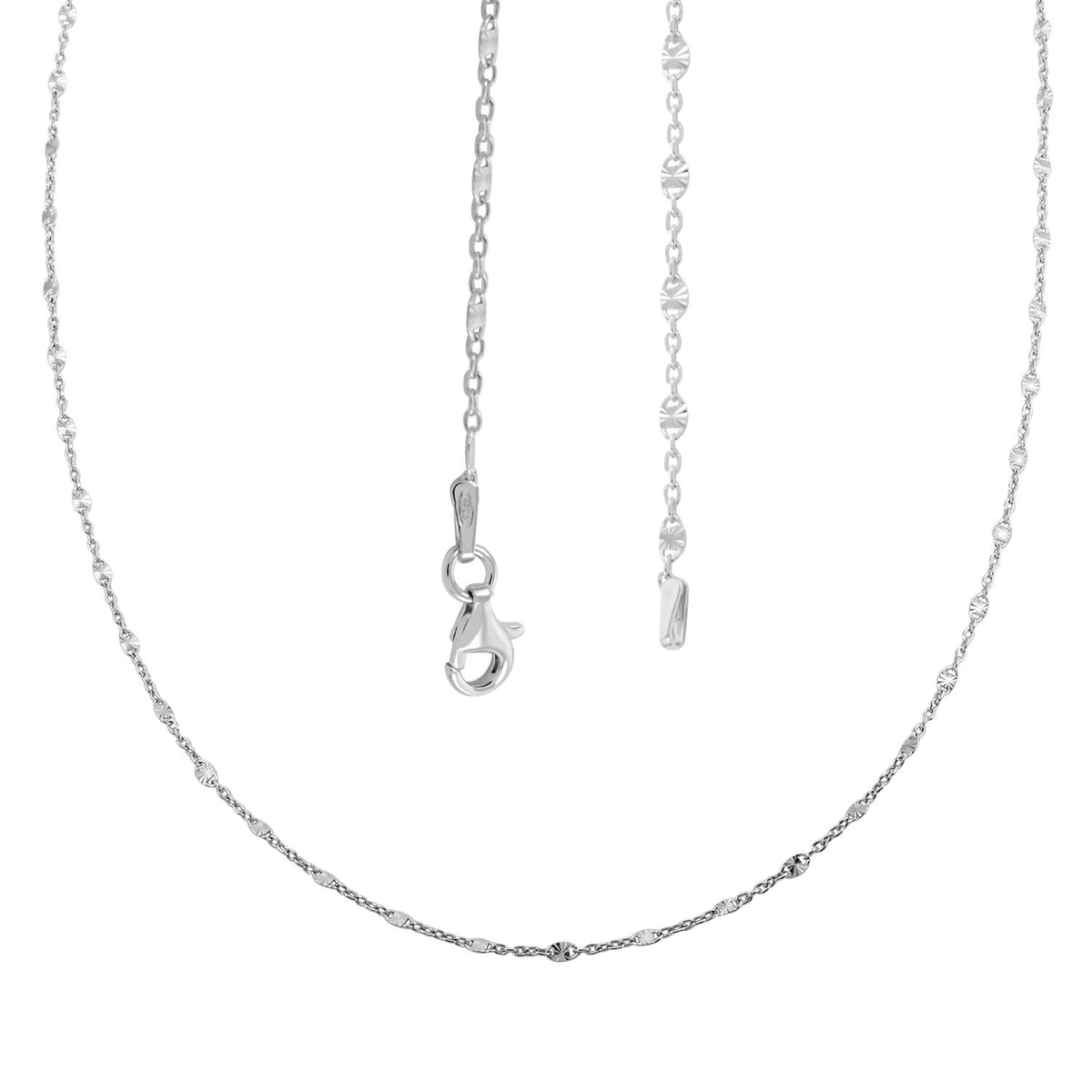 Italian Sterling Silver Cable Link Chain Necklace 18 Inches 2.80 Grams image number 2