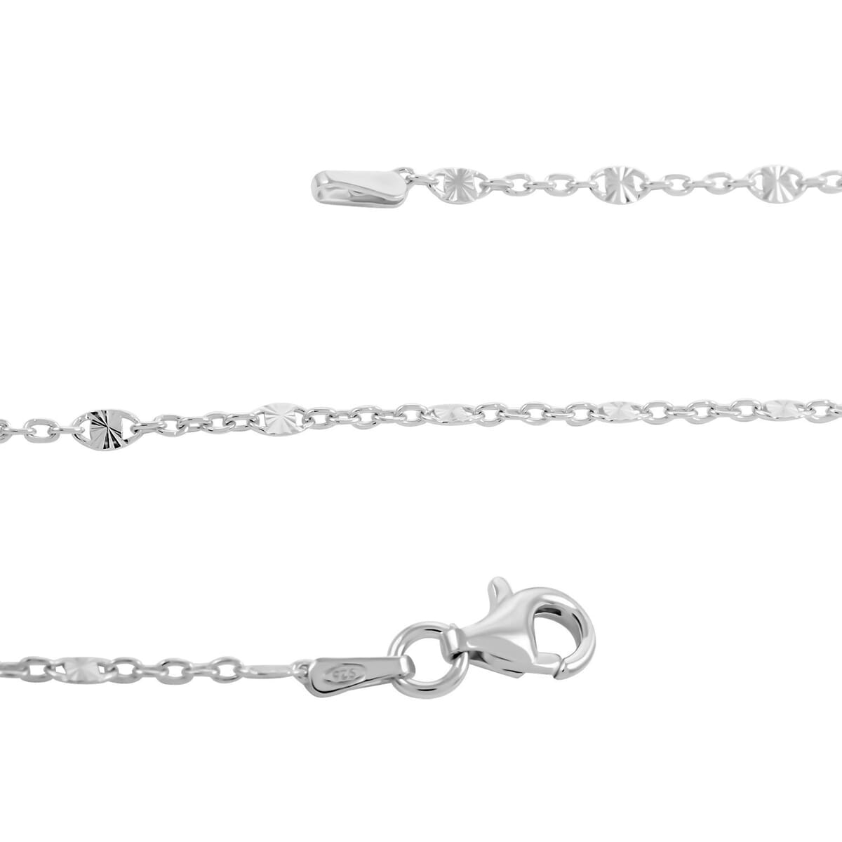 Italian Sterling Silver Cable Link Chain Necklace 18 Inches 2.80 Grams image number 3