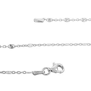 Italian Sterling Silver Cable Link Chain Necklace 18 Inches 2.80 Grams