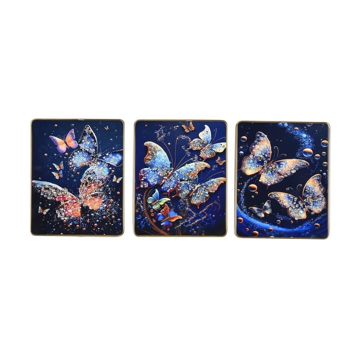 3pcs Exquisite Crystal Butterfly Painting (7.87"x9.84") image number 0