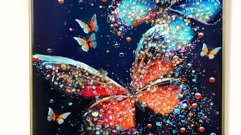 3pcs Exquisite Crystal Butterfly Painting (7.87"x9.84")