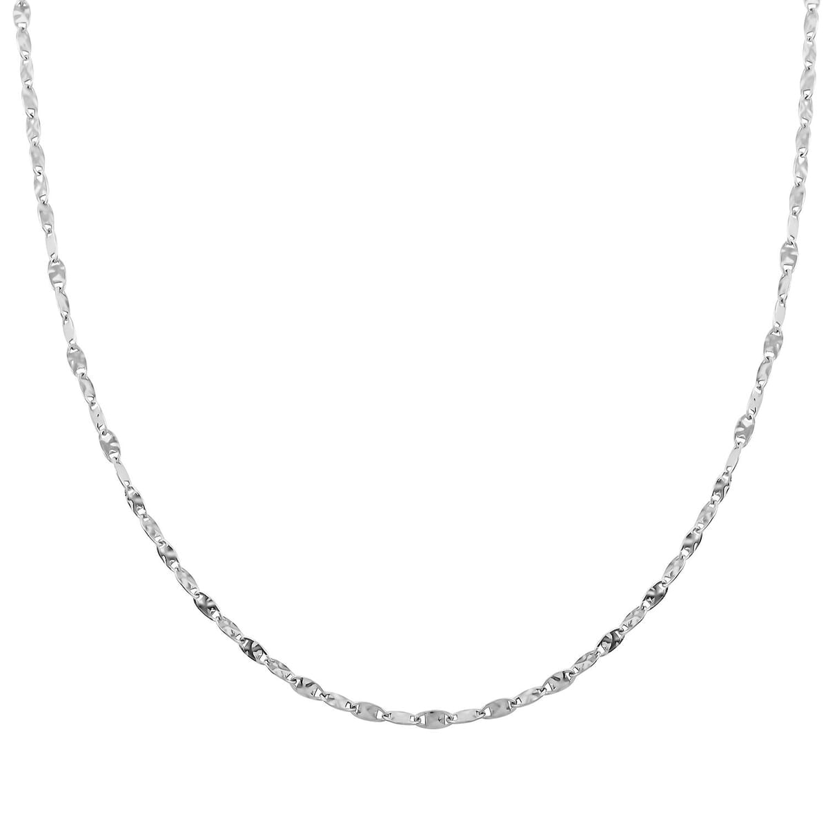 Italian Sterling Silver Confertti Pyramid Necklace 18 Inches 4.20 Grams image number 0