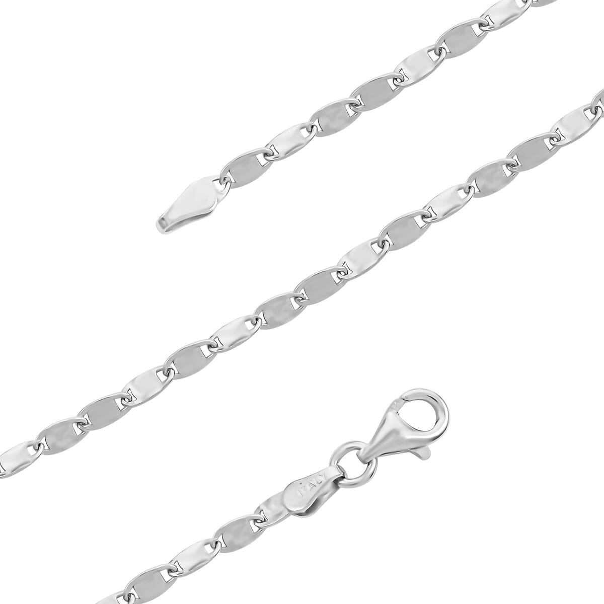 Italian Sterling Silver Confertti Pyramid Necklace 18 Inches 4.20 Grams image number 2