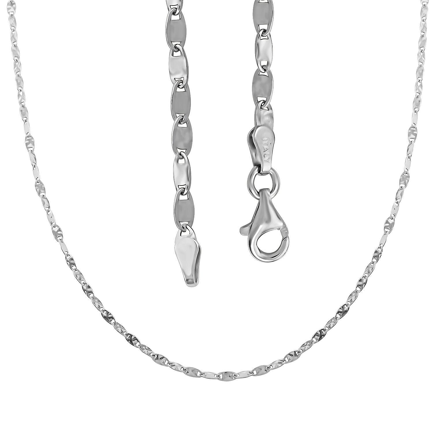 Italian Sterling Silver Confertti Pyramid Necklace 18 Inches 4.20 Grams