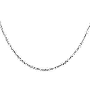 Italian Round Box Necklace in Sterling Silver 3.60 Grams 18 Inches