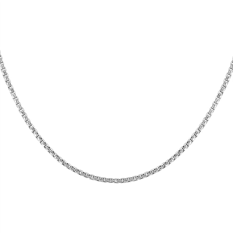 Italian Round Box Necklace in Sterling Silver 3.60 Grams 18 Inches