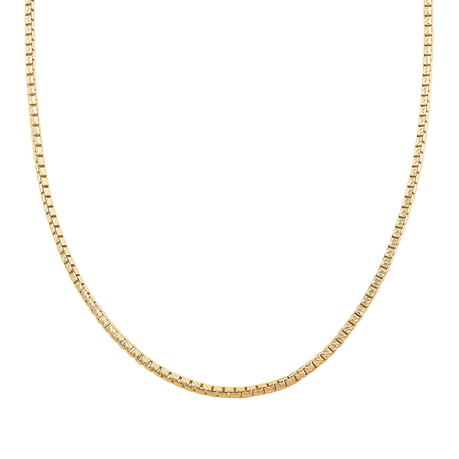 2.5mm Solid Round Box Chain Necklace - 14K Yellow Gold Plated 925 Silver (16-24 Inches)