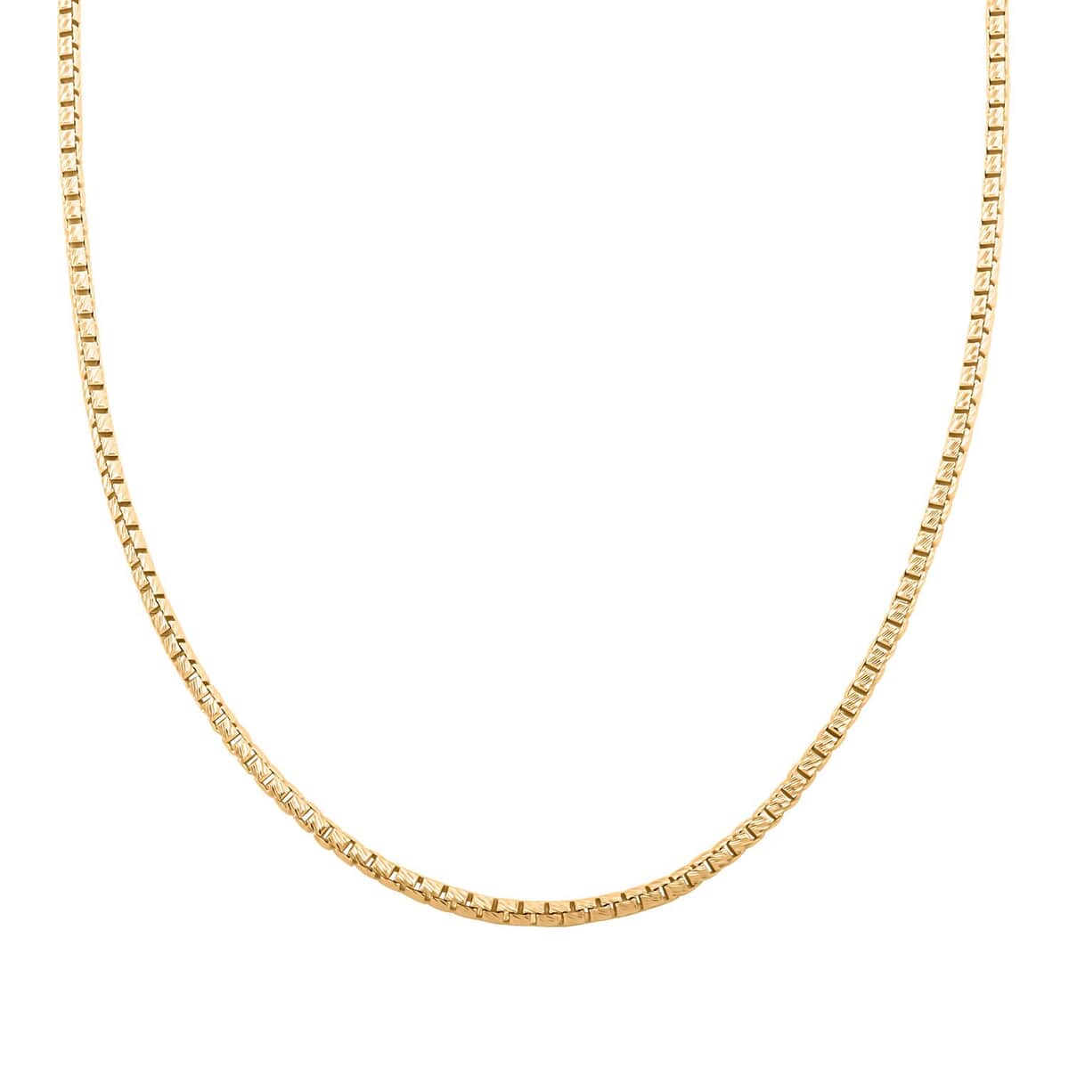 Italian 14K Yellow Gold Over Sterling Silver Round Box Necklace 24 Inches 29 Grams image number 2